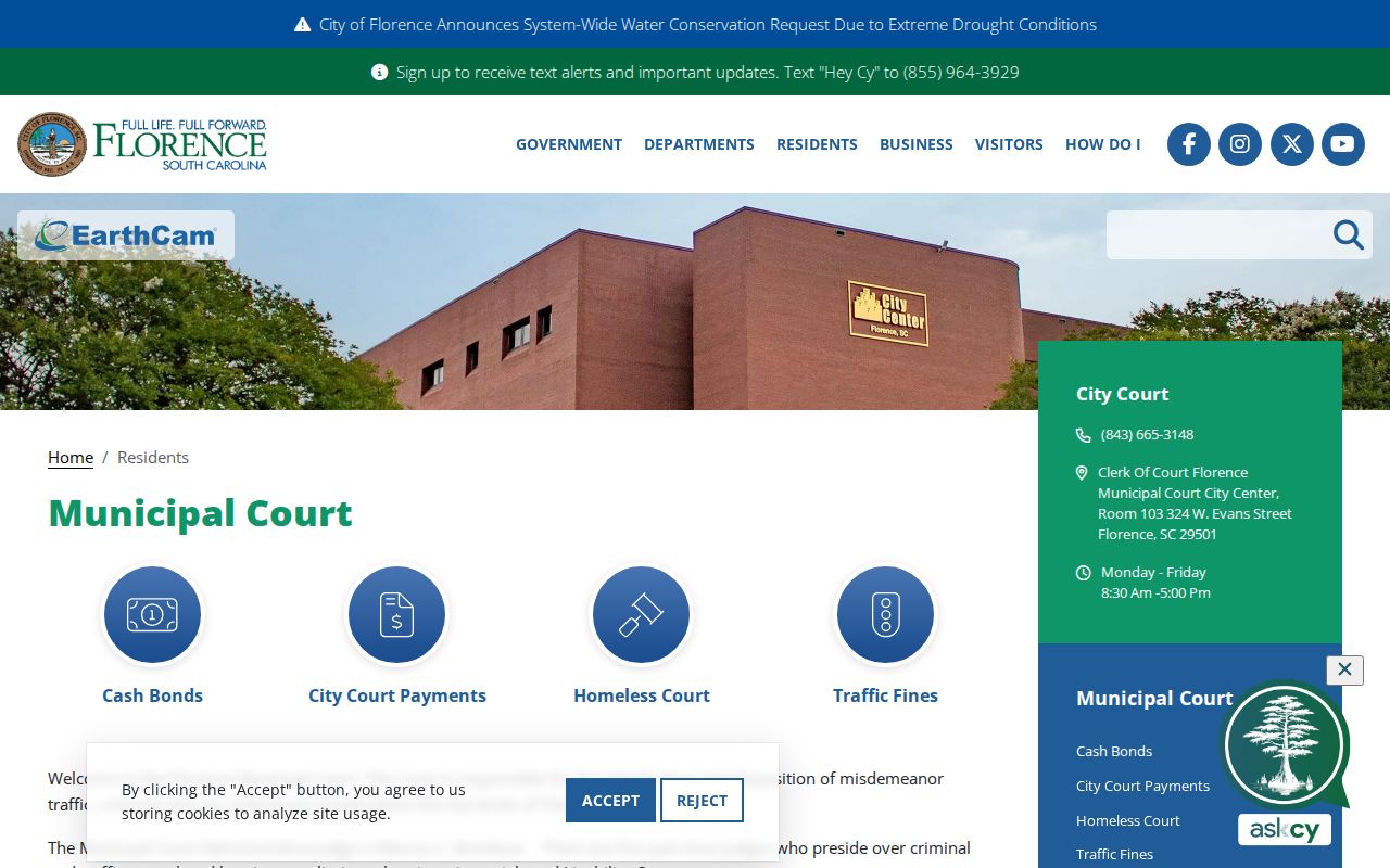 Florence Municipal Court source for Florence court records