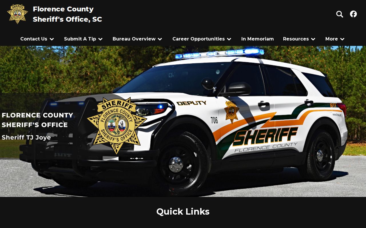 Florence County Sheriff official services homepage