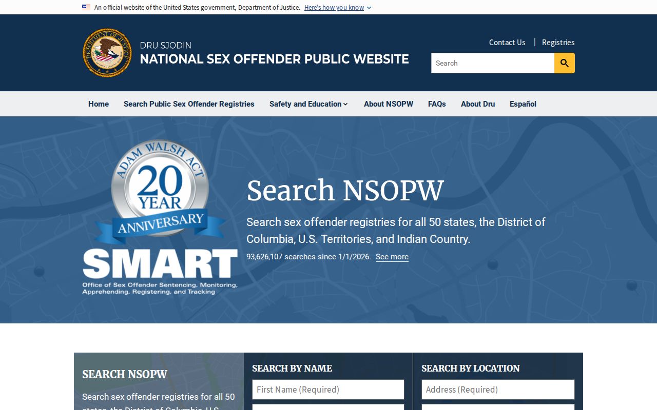 Florence County sex offender lookup using the national NSOPW search